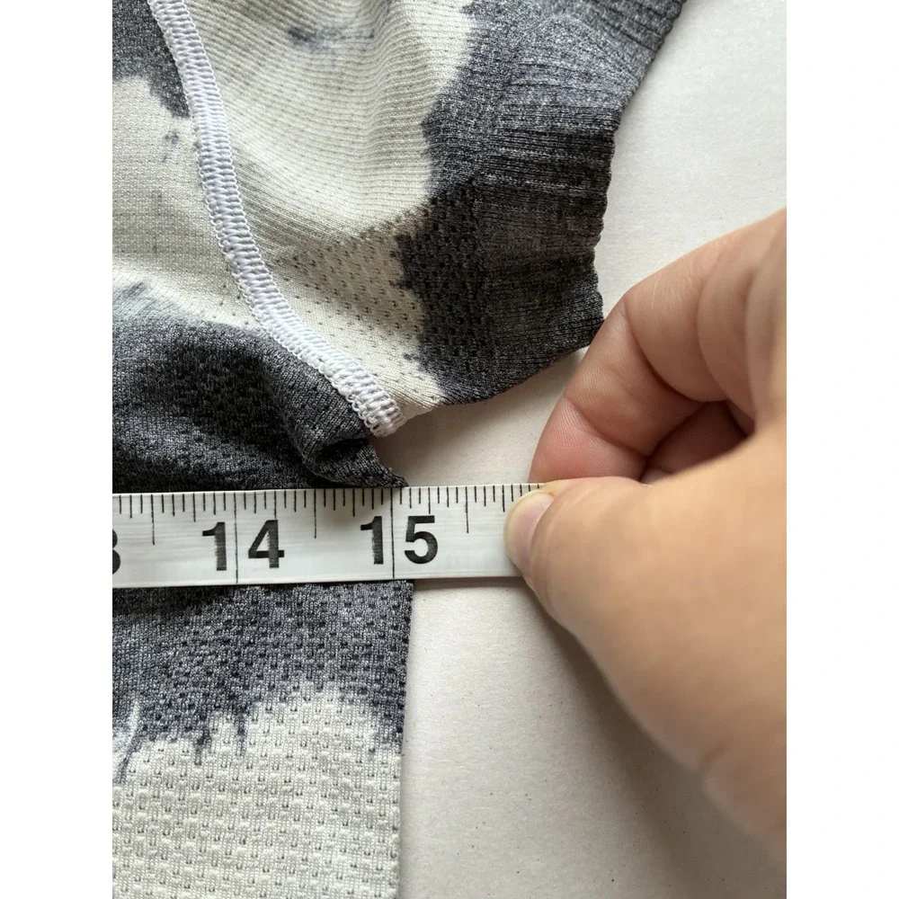 Lululemon Align Short Sleeved Tunic Top Sz 6 White/grey Tie-Dye Striped
